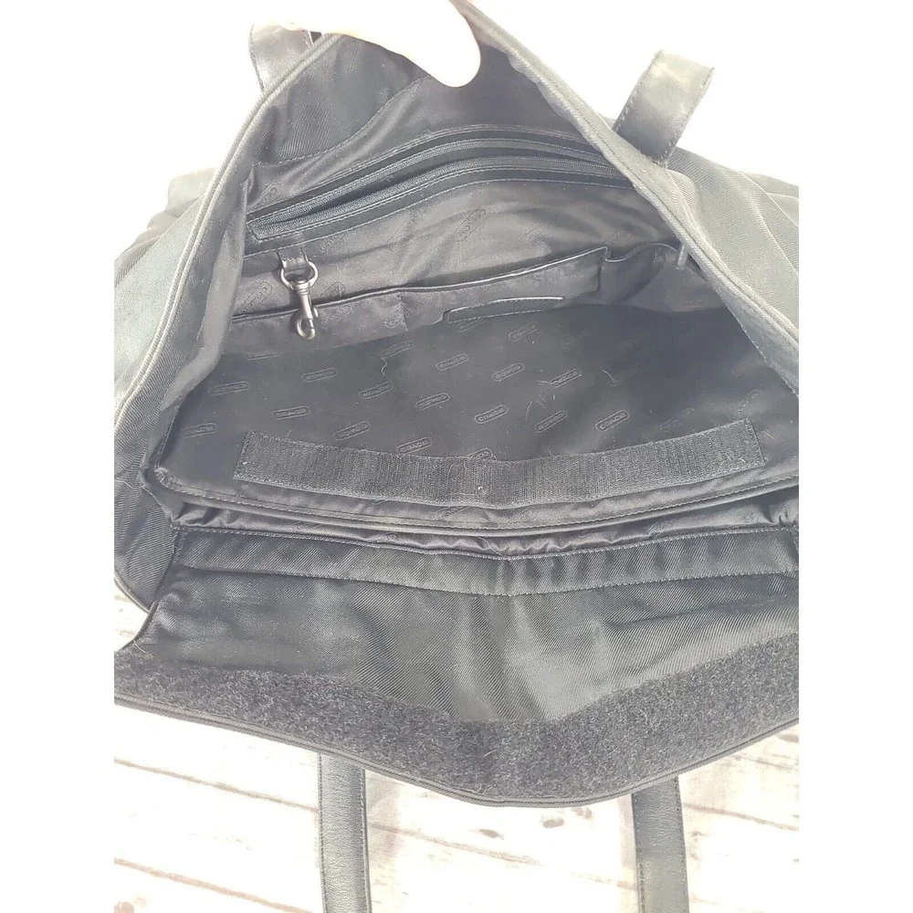 Coach New York‎ Mercer 5117 Black Twill & Leather Trim Padded Laptop Bag Tote